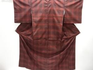 格子織り出し米沢紬着物アンサンブル